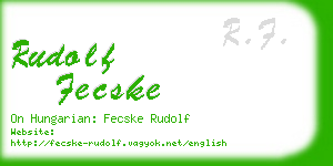 rudolf fecske business card